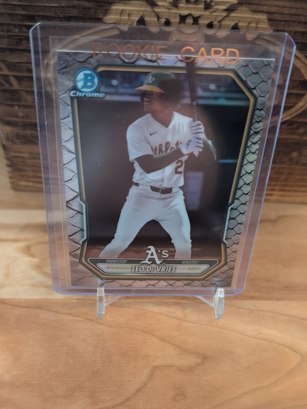 2026 Bowman Chrome Leo De Vries Reptilian Rookie Prospect Card Athletics